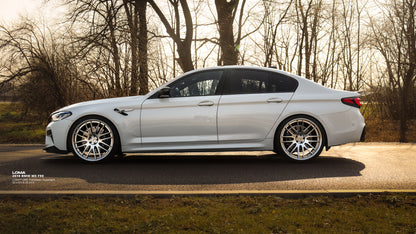 Customized BMW M5 F90 showcasing LOMA Forged GTC Competition rims