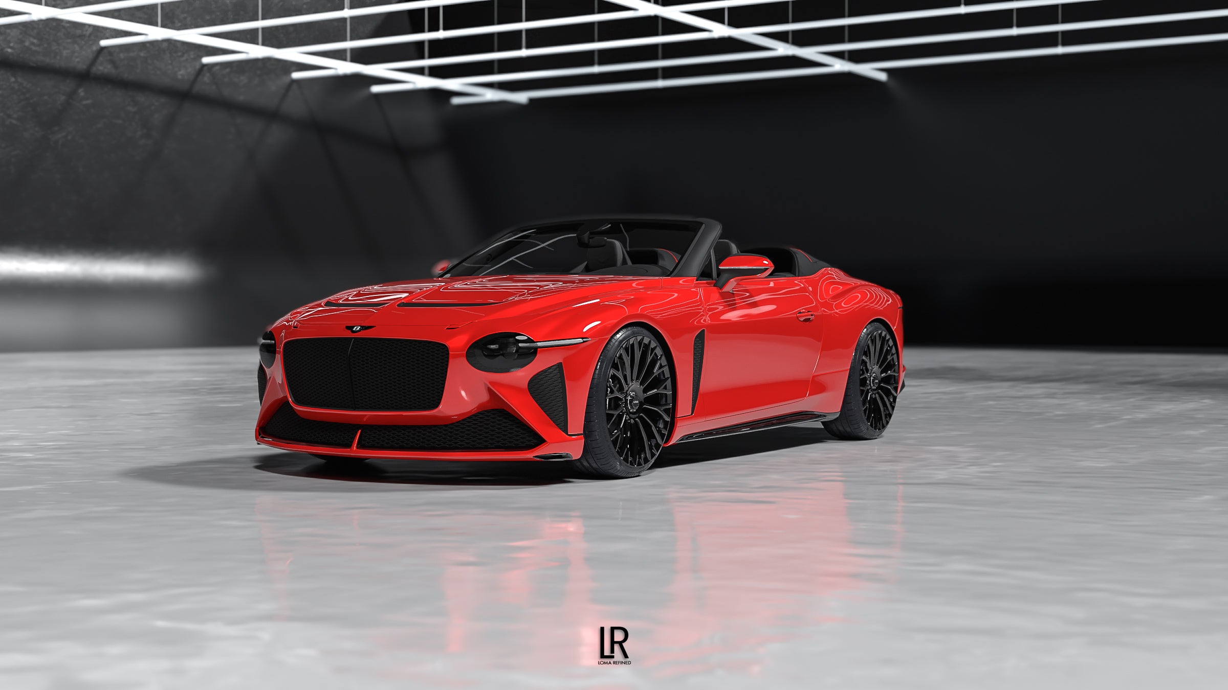 LOMA-Refined-2025-New-Bentley-Continental-GT-Batur-front-view-of-the-LF-88R-Centerlock-Wheels